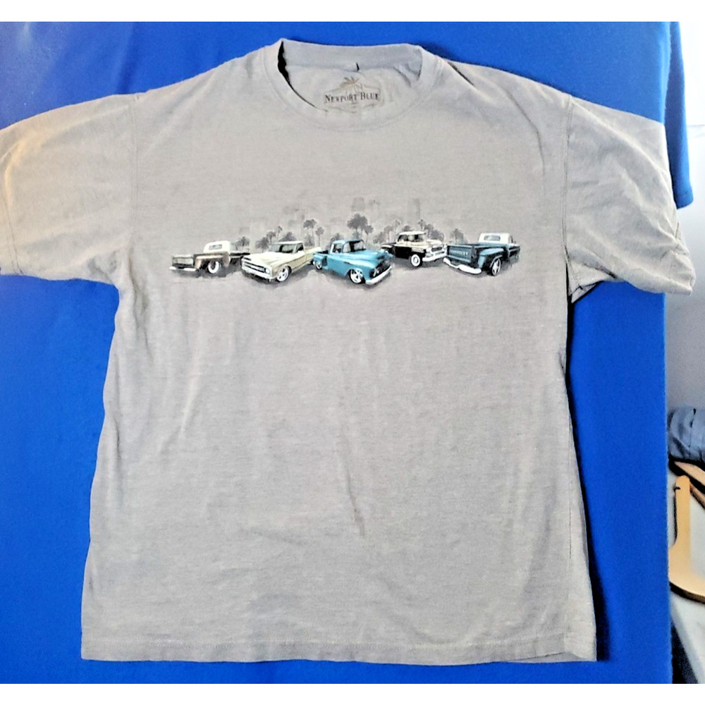 Newport Blue GM Chevrolet Chevy Classic Trucks T-Shirt Men's Size X-Large